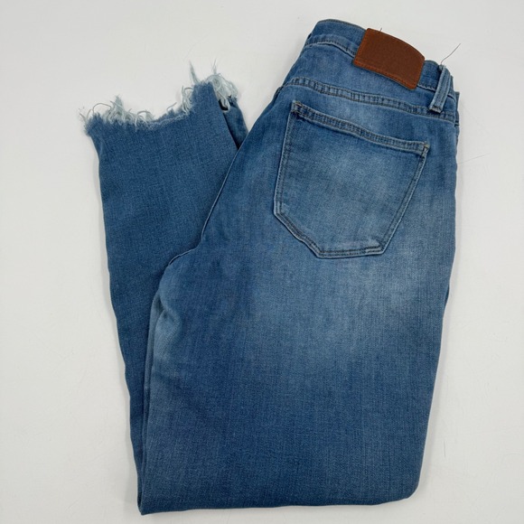 Lucky Brand Mid Rise Ankle Skinny Jeans Frayed Hem Denim Blue Size 8/29 - Picture 1 of 12